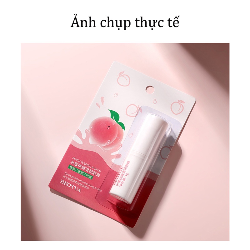 Son dưỡng môi Son dưỡng ẩm Son Dưỡng Có Màu dưỡng ẩm làm mềm và ngừa thâm môi Hương Đào Chiết Xuất Trái Cây 4g