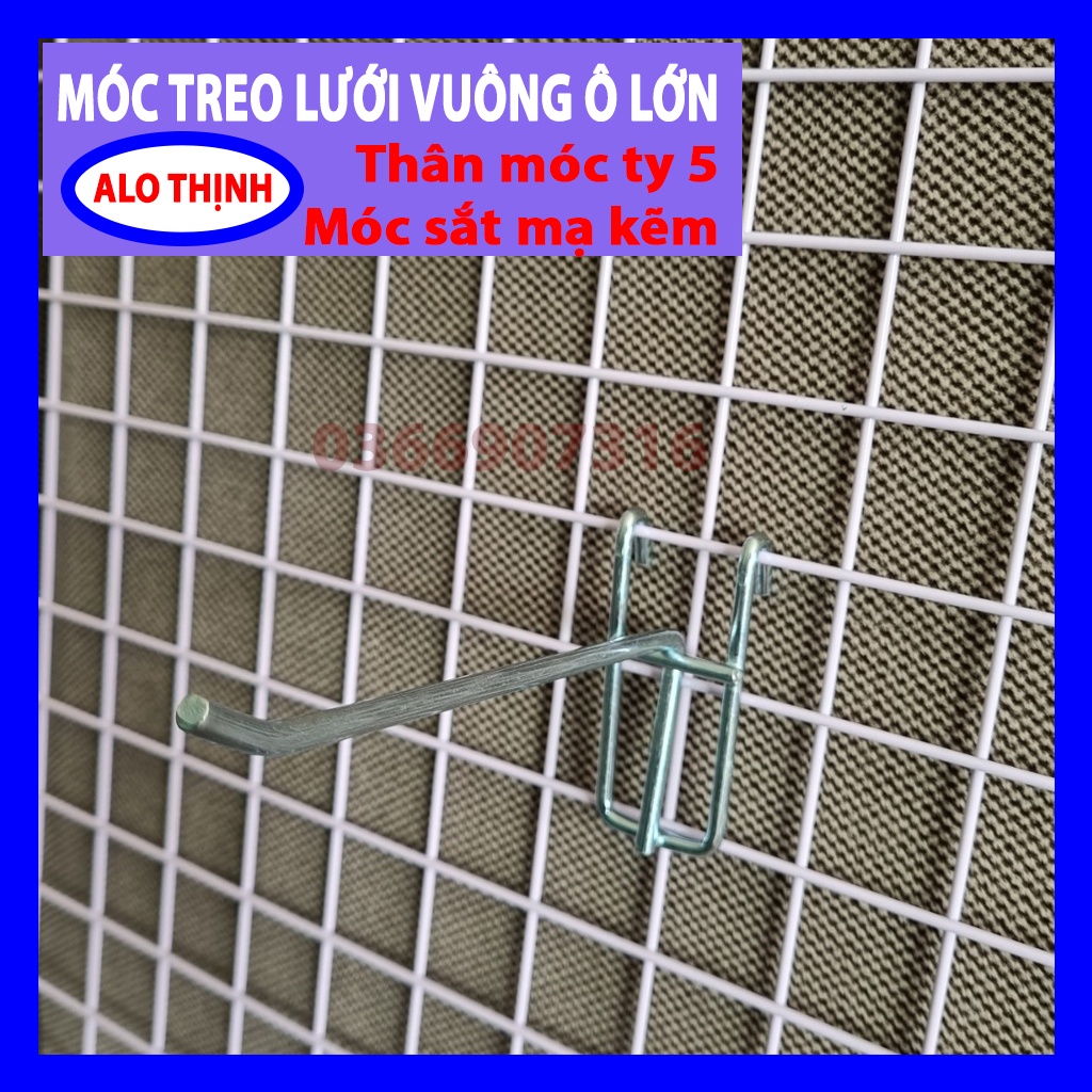Móc treo lưới vuông dài nhiều size ty4+5 - Móc cài lưới sắt vuông ô lớn-VT4501