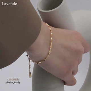 [LAVANDE] Vòng chân tinh tế dành cho nữ Vòng chân không màu vàng 18k Vòng tay bằng thép titan 100% Tính khí cổ tích Đơn giản JL023