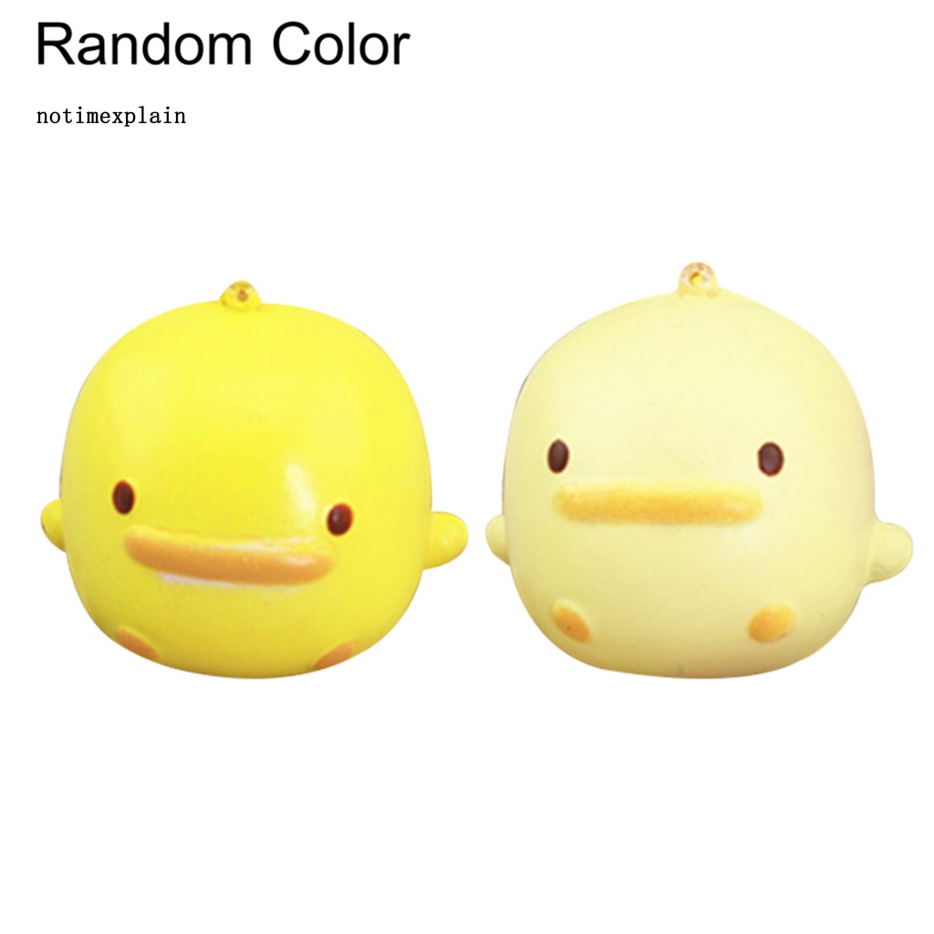 Móc Khóa Gắn Vịt Tròn Bóp Tay Giảm Căng Thẳng Dễ Thương