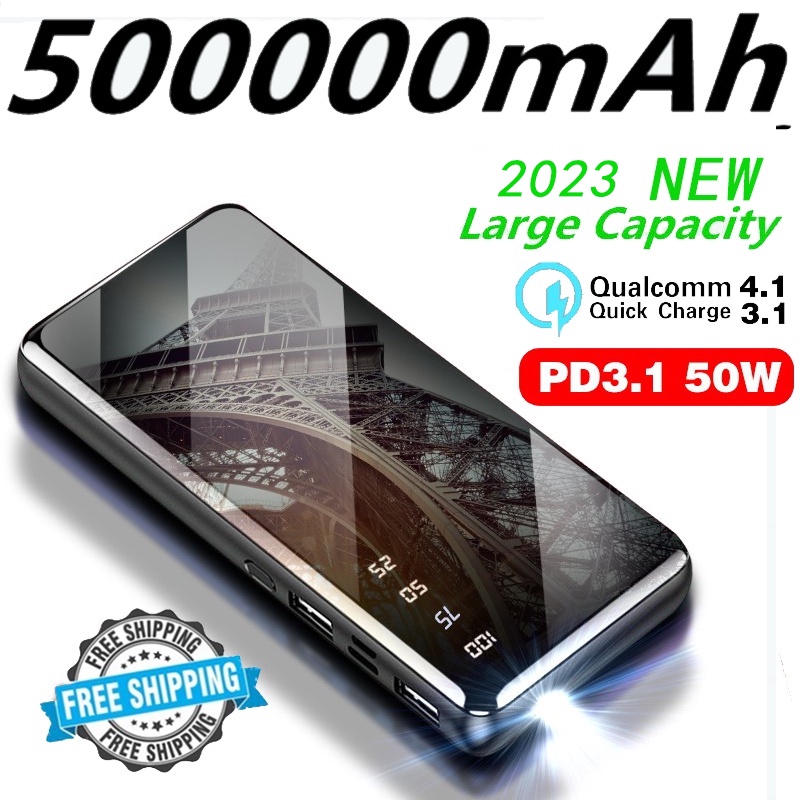 Pin Sạc Dự Phòng 50000mah Có Màn Hình LED Hiển Thị Cổng USB / Type C Chất Lượng Cao 100%