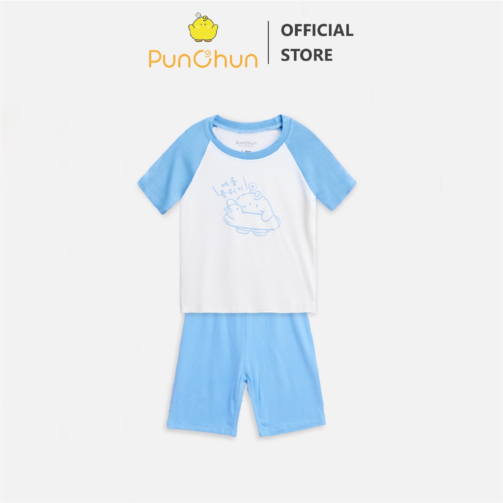 Bộ quần áo cộc tay raglan Punchun