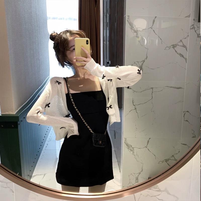 Jiashucheng Áo Khoác Cardigan Dệt Kim Lụa Lạnh Mỏng Chống Nắng Phong Cách Mới Phù Hợp Với Mùa Xuân Và Mùa Hè Dành Cho Bạn Nữ