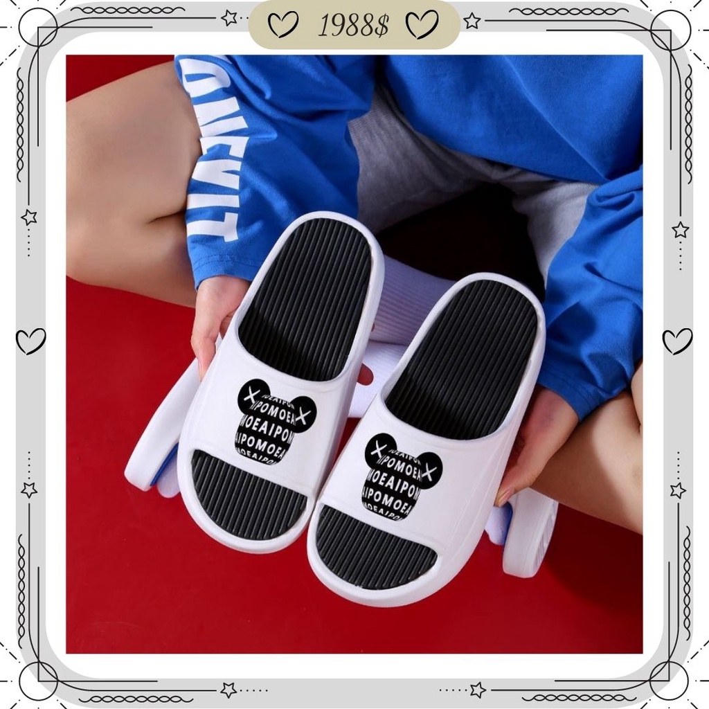 Dép Bánh Mì Gấu Cute Nam Nữ, Dép Đế Bánh Mì Hàng Loại 1 Cao 5cm