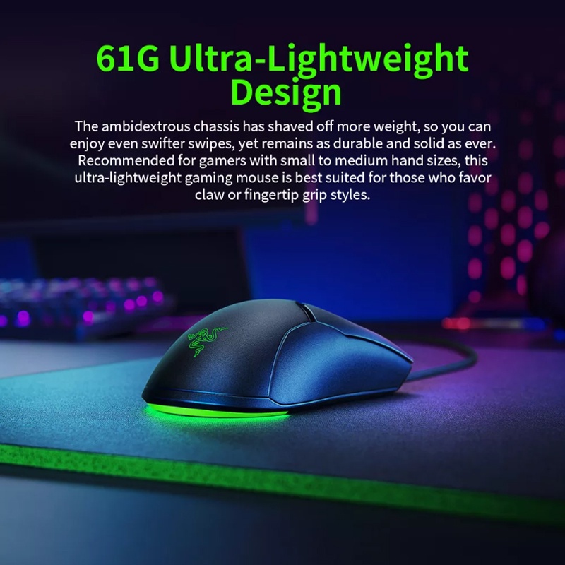 Chuột Quang Gaming Razer Viper Có Dây 8500DPI, Cảm Biến Chân3359