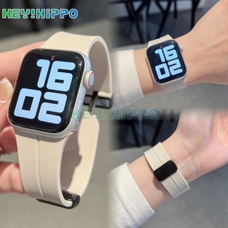 Dây Đeo silicone Khóa Nam Châm Cho iwatch ultra 49mm 8 7 se 6 5 4 3 45mm 41mm 40mm 44mm 42mm 38mm