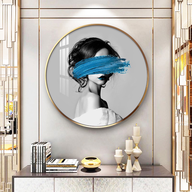 Tranh Tráng Gương Tròn Treo Tường Cao Cấp Cô Gái Nghệ Thuật Decor phòng khách/ phòng ngủ/ Làm Quà Tặng.