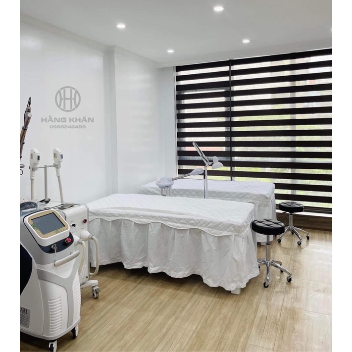 Bộ ga cotton trắng trần bông cho giường spa,giường phun xăm,giường mi,may theo kích thước yêu cầu