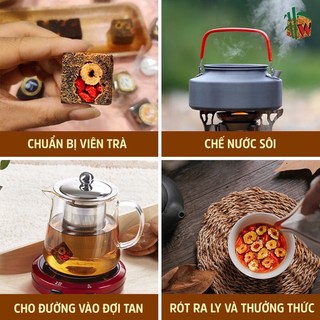 Trà Táo đỏ kỷ tử đường nâu