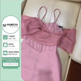 Váy voan hồng tiểu  thư sang trọng,váy 2 dây ulzzang dáng ngắn, Chất Liệu Mềm Mịn Cao Cấp Hamichi fashion