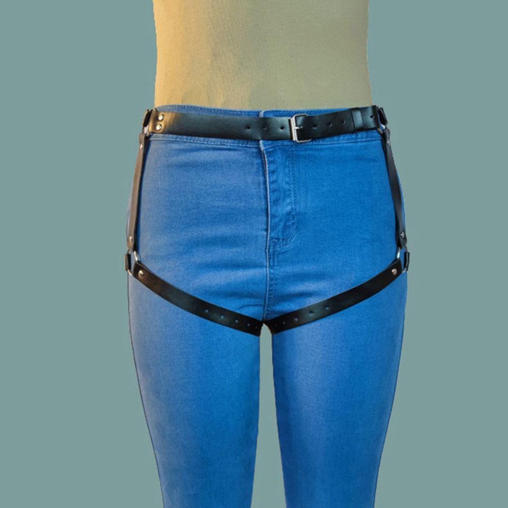 LOMBARD Thắt Lưng Da PU Khóa Kim Loại Có Thể Điều Chỉnh Phong Cách Punk Cá Tính