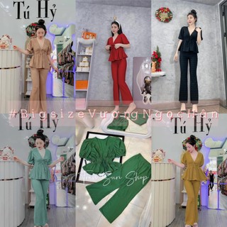 Set đũi xốp bigsize vương ngọc hân quần ống loe