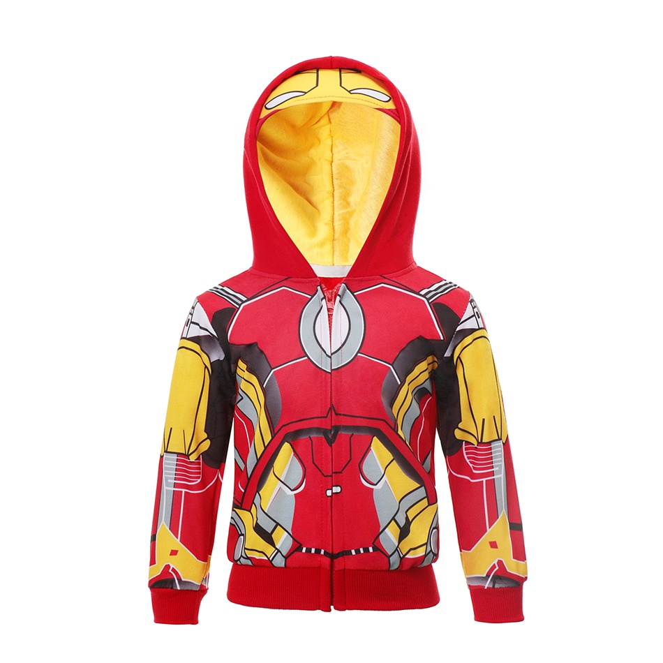 Áo Khoác Hoodie Siêu Anh Hùng Người Nhện Người Sắt Captain America Halloween Cho Bé Trai