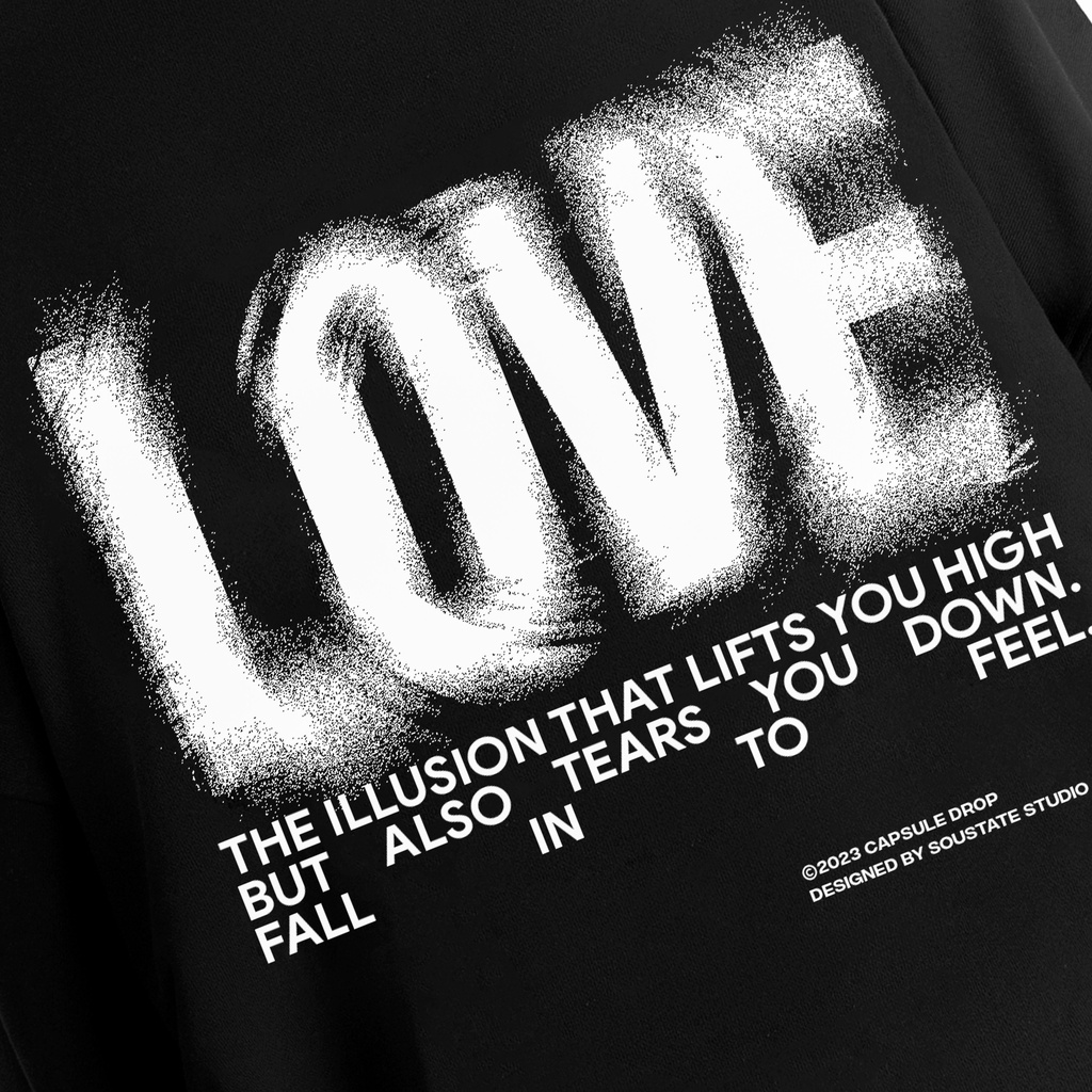 ÁO HOODIE FULLZIP BOXY SOUSTATE "LOVE" (ĐEN) | BigBuy360 - bigbuy360.vn