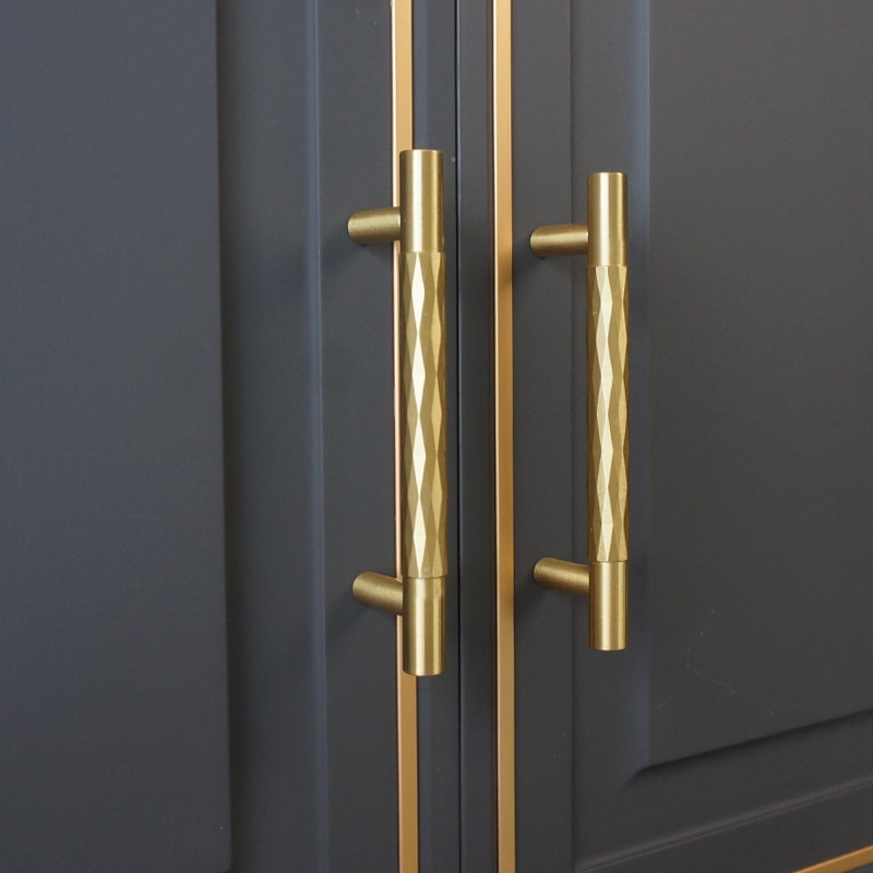 Tay Nắm Ngăn Kéo Tủ Bằng Đồng Thau Màu Vàng Phong Cách Bắc Âu
