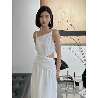 Váy Trắng Hai Dây Dáng Xoè Khoét Eo Sang Chảnh - Sena Dress