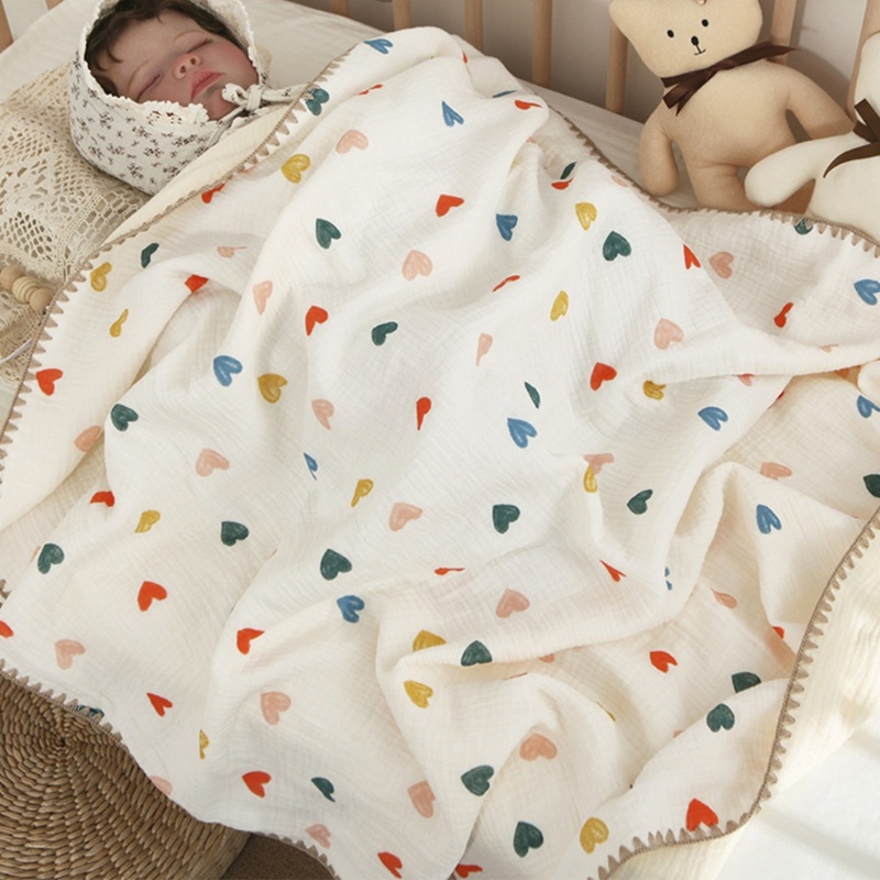 Chăn Quấn 4 Lớp Bằng Chất Liệu Cotton Thoáng Khí Dành Cho Bé Sơ Sinh