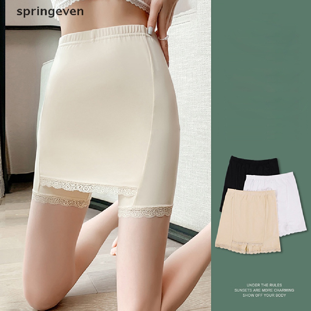 Quần Short An Toàn Lưng Cao Co Giãn Không Đường May Viền Ren Thời Trang Xuân Hè Mới Cho Nữ