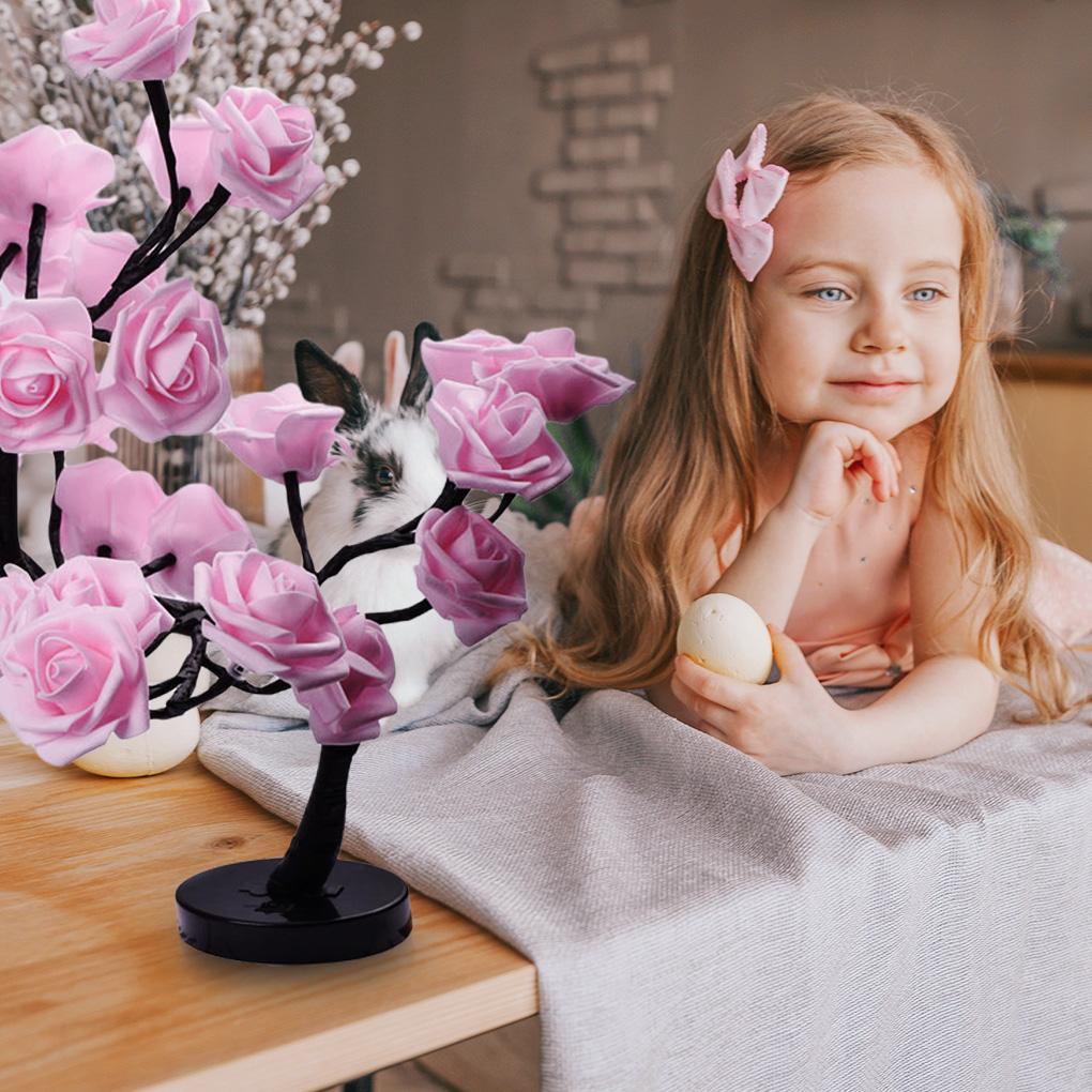 (runbu) Đèn Ngủ LED Hình Cây Hoa Hồng Chạy Bằng Pin Điều Khiển Cảm Ứng Để Bàn Trang Trí Tiệc Sinh Nhật Lễ Hội