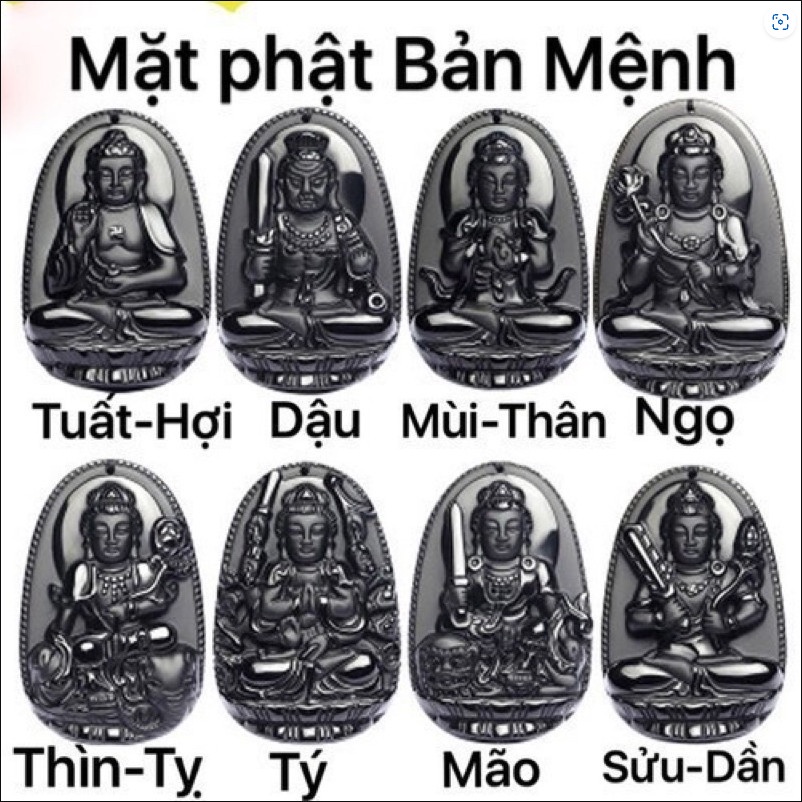 Mặt dây chuyền phật Hư Không Tạng Bồ Tát size nhỏ - Bản mệnh tuổi Sửu, Tuổi Dần