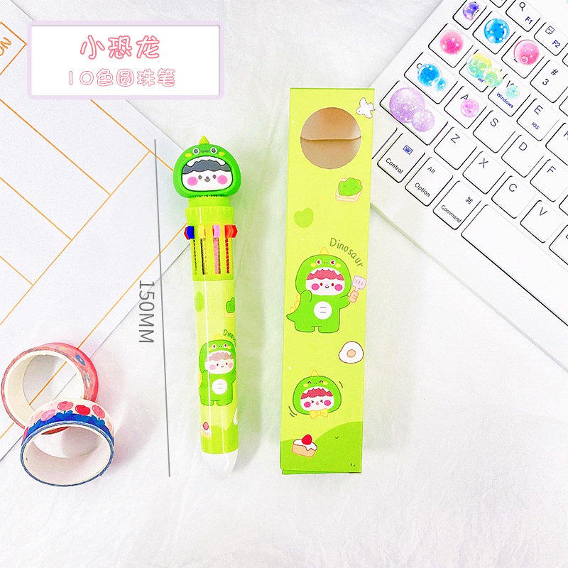 Bút Bi 10 Màu Họa Tiết Hoạt Hình Dễ Thương