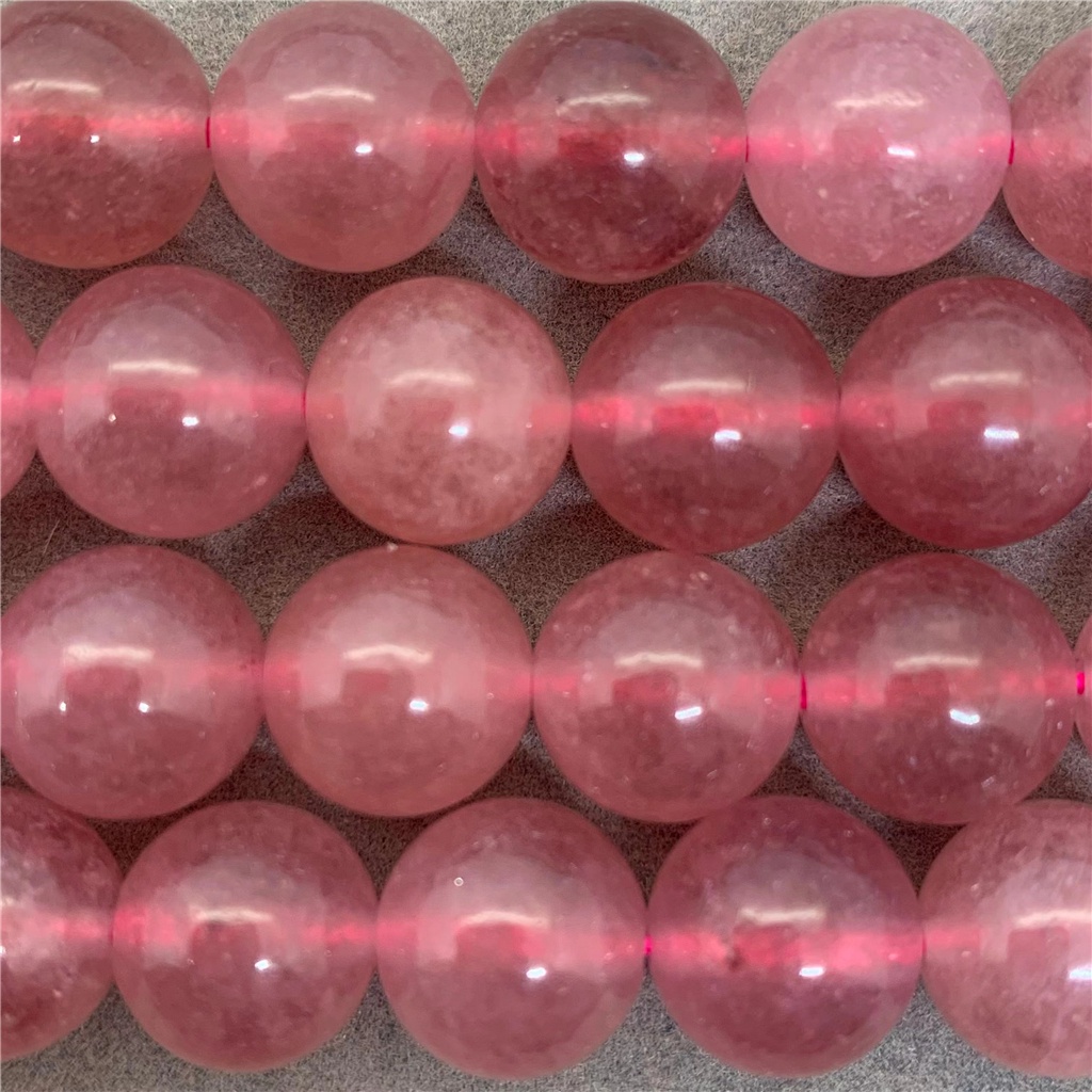 2a Đá Thủy Tinh Thạch Anh Đào Tự Nhiên Kích Thước 6 / 8 / 10mm Dùng Làm Vòng