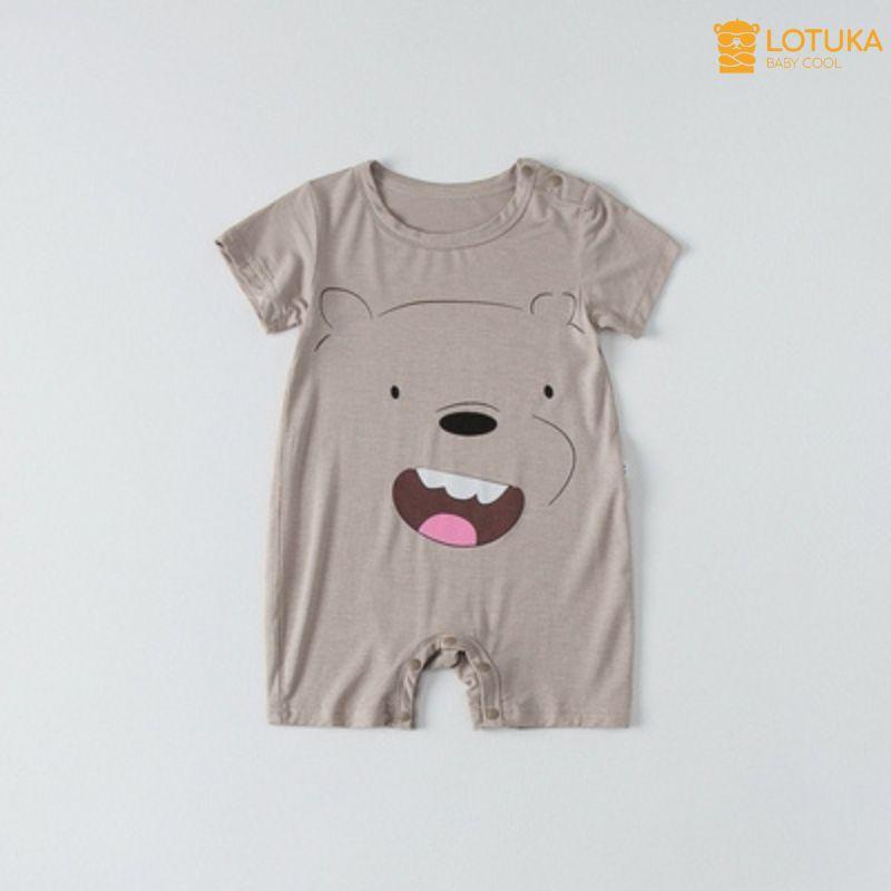 Bodysuit Cho Bé Trai Bé Gái LOTUKA Mùa Hè Vải Thun Lạnh Cao Cấp An Toàn, Đồ Liền Thân Sơ Sinh Từ 3-12kg