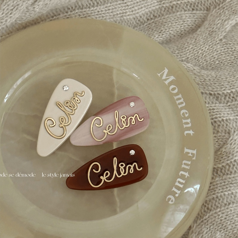 Kẹp Tóc Họa Tiết Chữ Phong Cách Retro Thời Trang