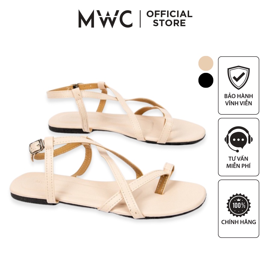 Giày MWC 2857 - Giày Sandal Xỏ Ngón Dây Chéo Phong Cách Chiến Binh Đế Bệt Siêu Hot Hit