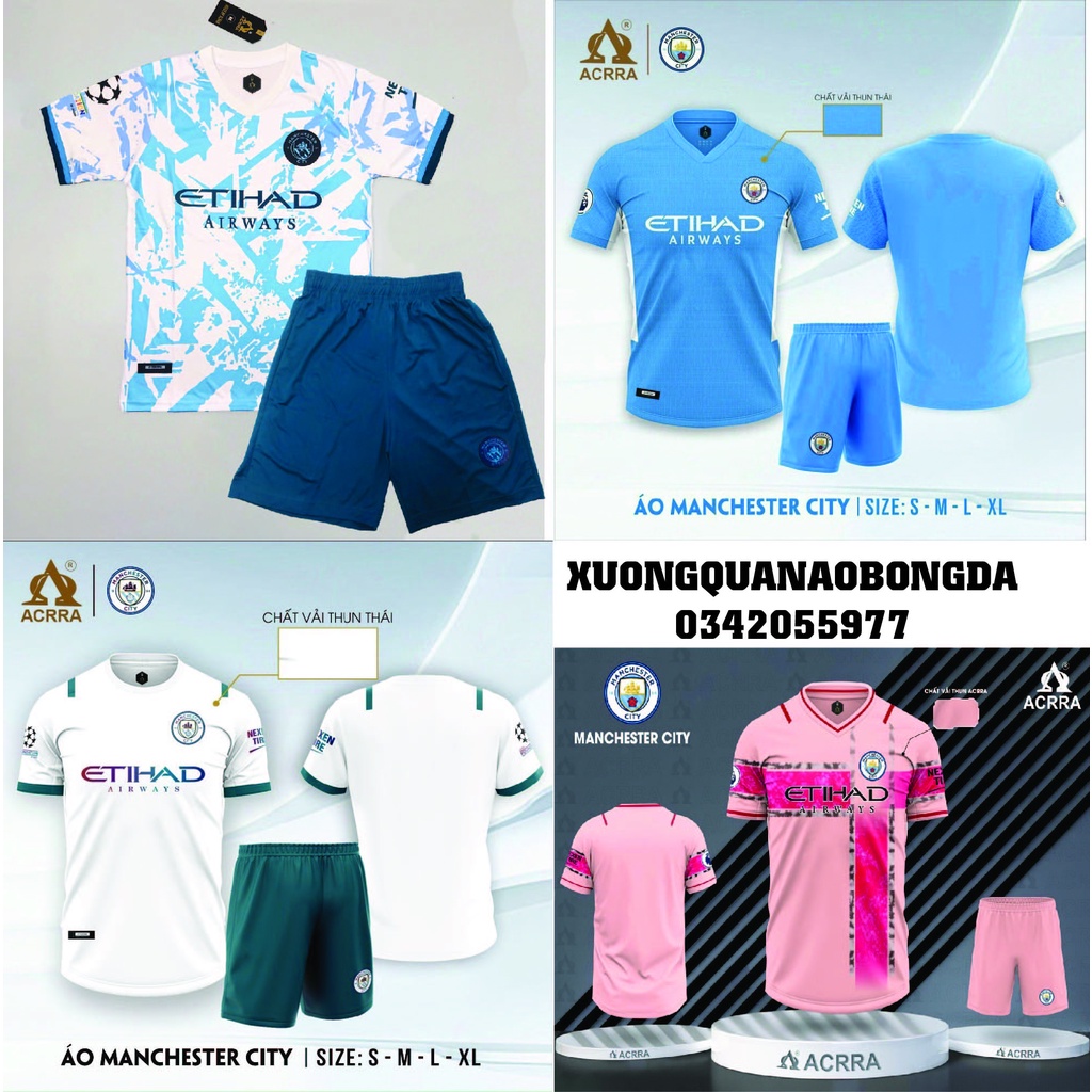 Bộ Quần Áo Bóng Đá, Đồ Đá Banh CLB Manchester City 2022/2023 Mới nhất, Chất Liệu Thun Cao Cấp