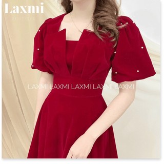 Đầm nữ umi dáng xòe đính ngọc cực sang trọng thiết kế tôn dáng thời trang nữ siêu đẹp, Đầm suông công sở sang chảnh