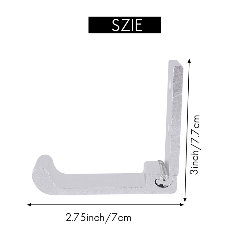 Set 5 Móc Treo Đồ Gắn Tường Bằng Nhôm Vô Hình Gấp Được Sáng Tạo Cho Nhà Bếp / Phòng Tắm (Bạc)