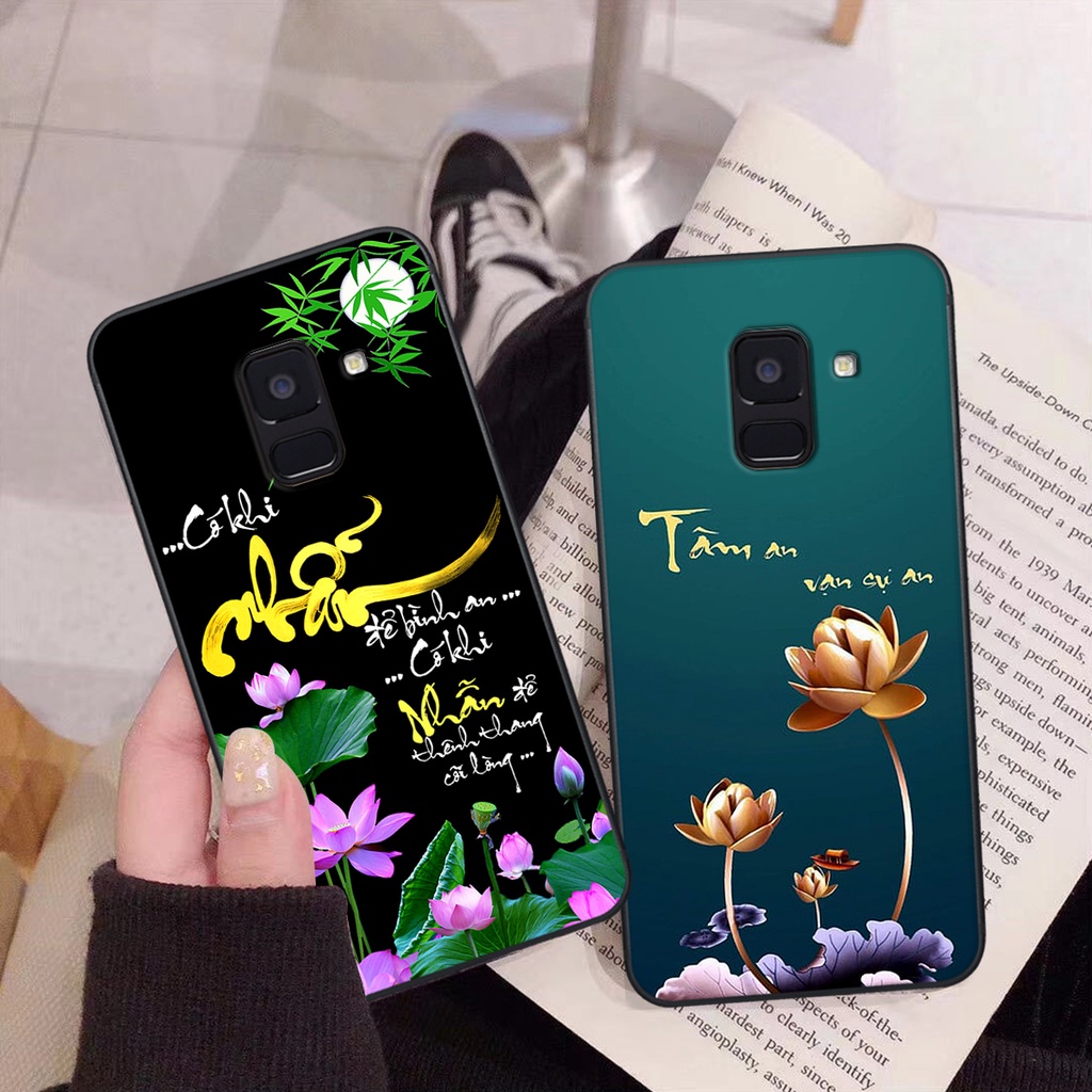 Ốp lưng Samsung A8 - A8 Plus - A8 Star - Ốp Samsung in hình chữ thư pháp tâm an, cha mẹ , tài lộc đầ