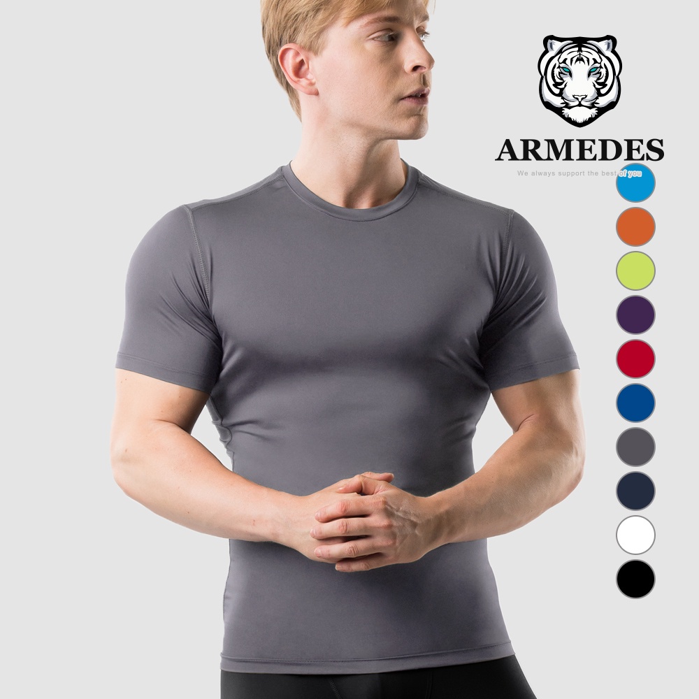 Áo Thun Thể Thao Nam Tay Ngắn Tập Gym  99% Polyester Siêu Thấm Hút và Mát Mịn Chính Hãng ARMEDES Hàn Quốc - AR 51