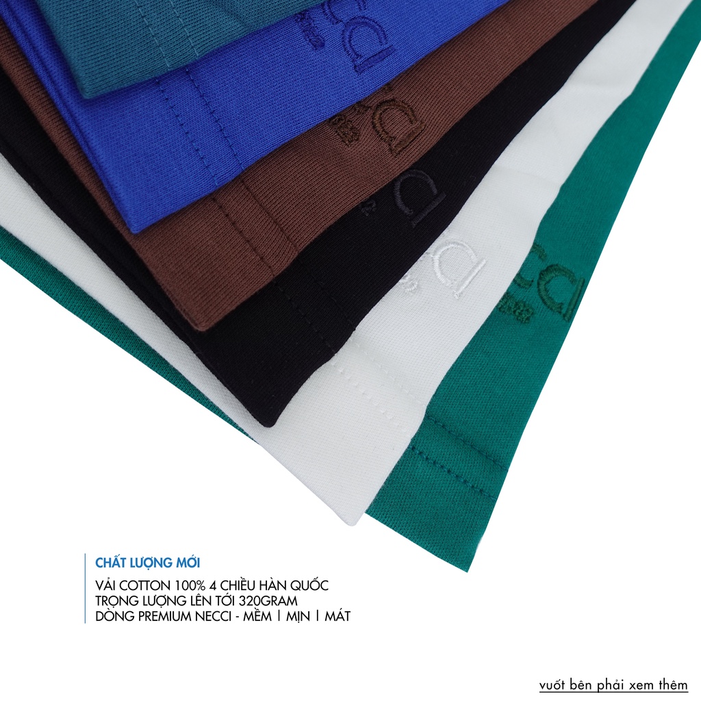 Áo Phông Trơn NECCI Màu Đen Local Brand Tshirt Slippery Black