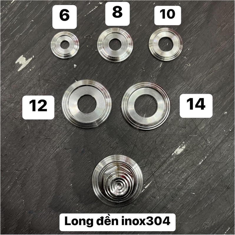 Long đền inox 6-8-10