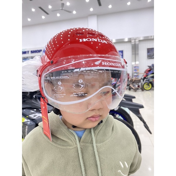 Mũ bảo hiểm trẻ em hình dễ thương Honda chính hãng đỏ xinh