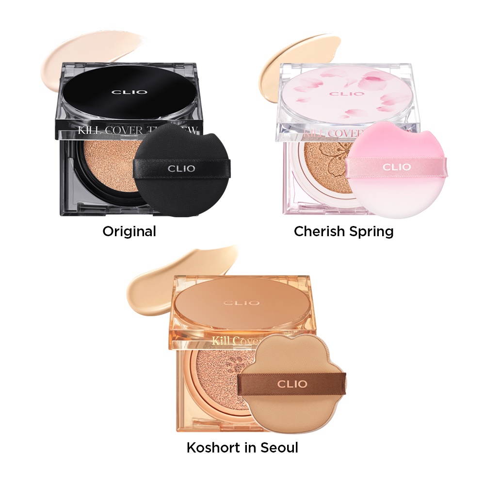 CLIO Kill Cover The New Cushion Set SPF50+ PA++++ 15gx2 (Original/Cherish/Koshort)