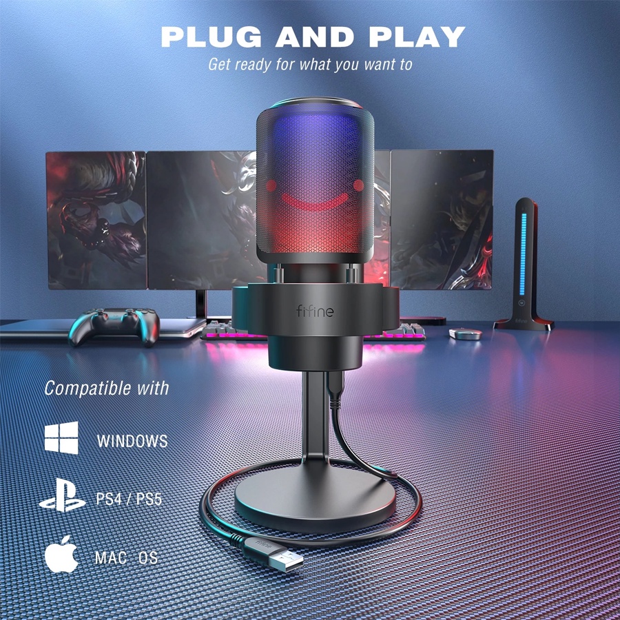 FIFINE A8 USB - Micrô Gaming Đổi Màu RGB | BH Chính Hãng