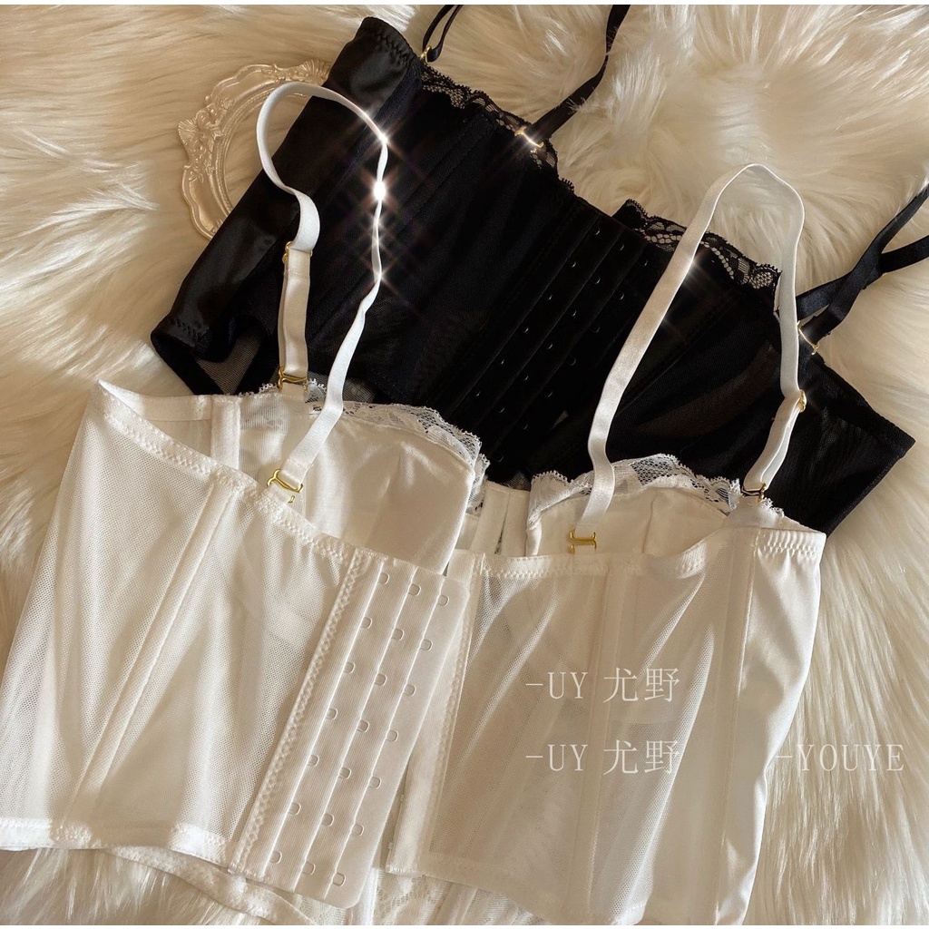 Áo corset, Áo bra dáng lửng vải lụa mềm phối ren hoa có gọng nâng sexy THE CELYNBRA - AL33