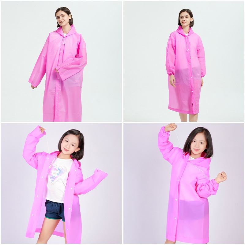 Áo Mưa Unisex EVA Dày Chống Nước 17 Màu Sắc