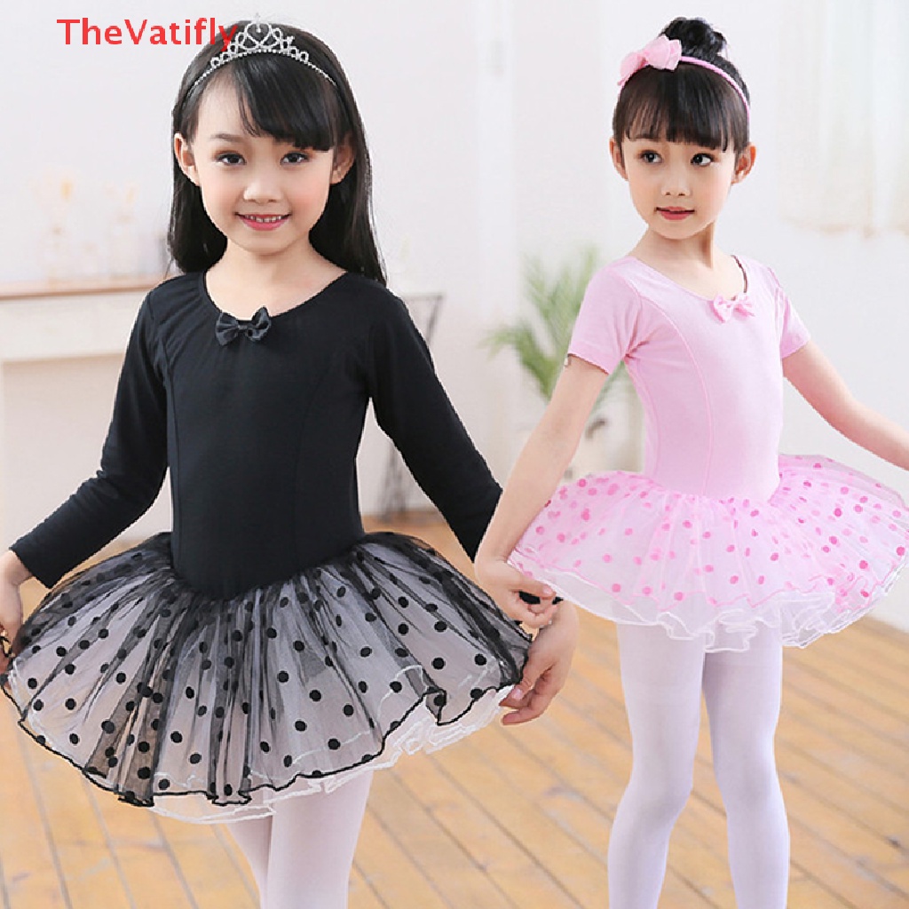 Bộ Áo Liền Quần Tutu Múa Ba Lê Cho Bé Gái Tập Gym Vải Tuyn Màu Hồng Sw HOT