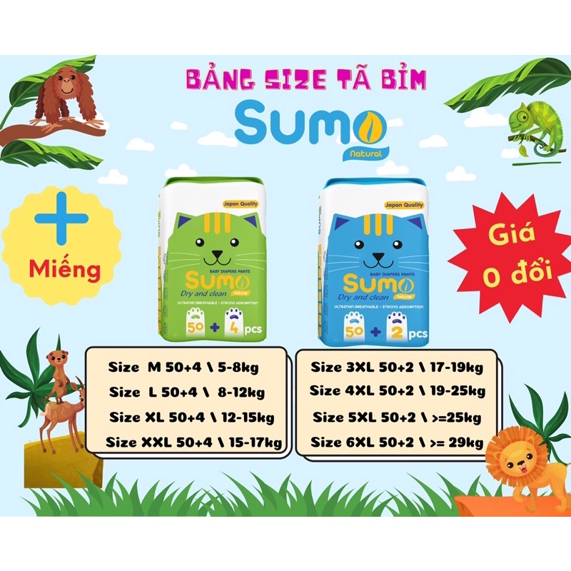 Tã quần SUMO M54/L54/XL54/XXL54/XXXL52/4XL52/5XL52/6XL52