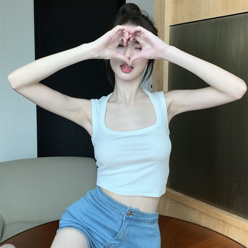 COZOK Áo Sát Nách Cổ Vuông Thời Trang Quyến Rũ Cho Nữ