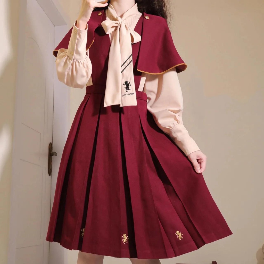 Set 3 Món Khăn Choàng Áo Sơ Mi Thắt Nơ Mix Đầm Dây Xếp Li Dài