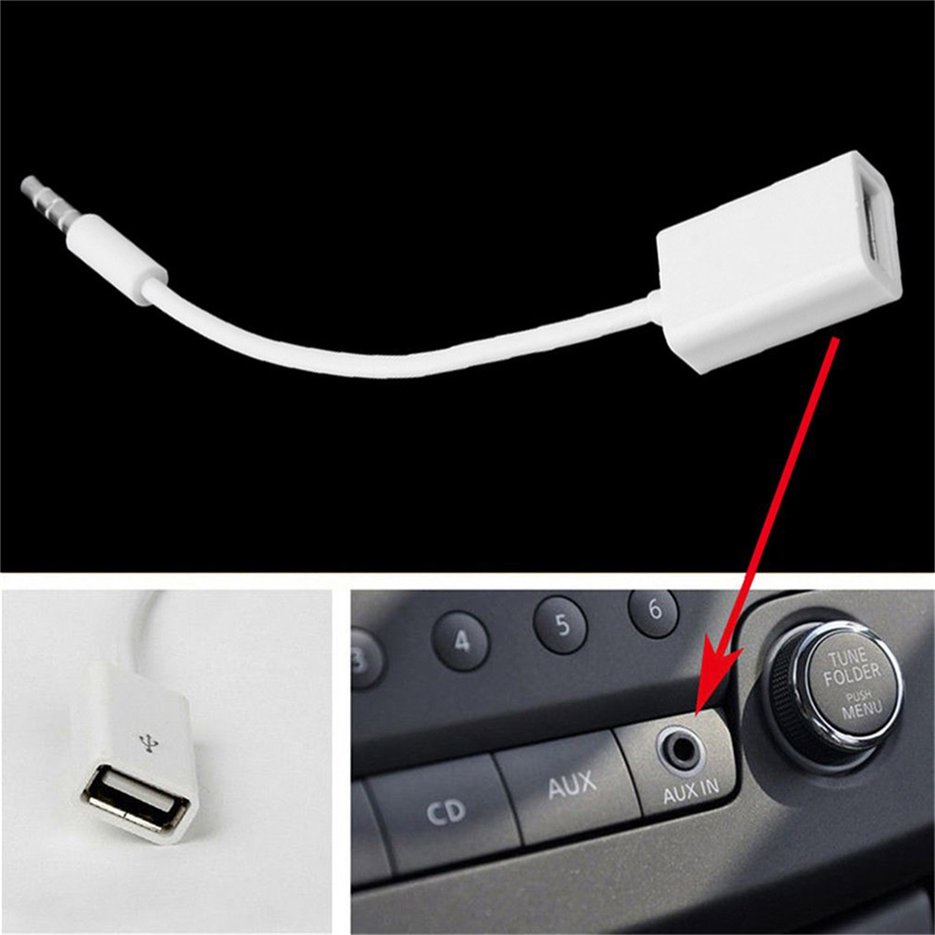 ✱BEST✱ 3.5mm Male AUX Audio Plug Jack To USB 2.0 Female Converter Cable Cord Car MP3