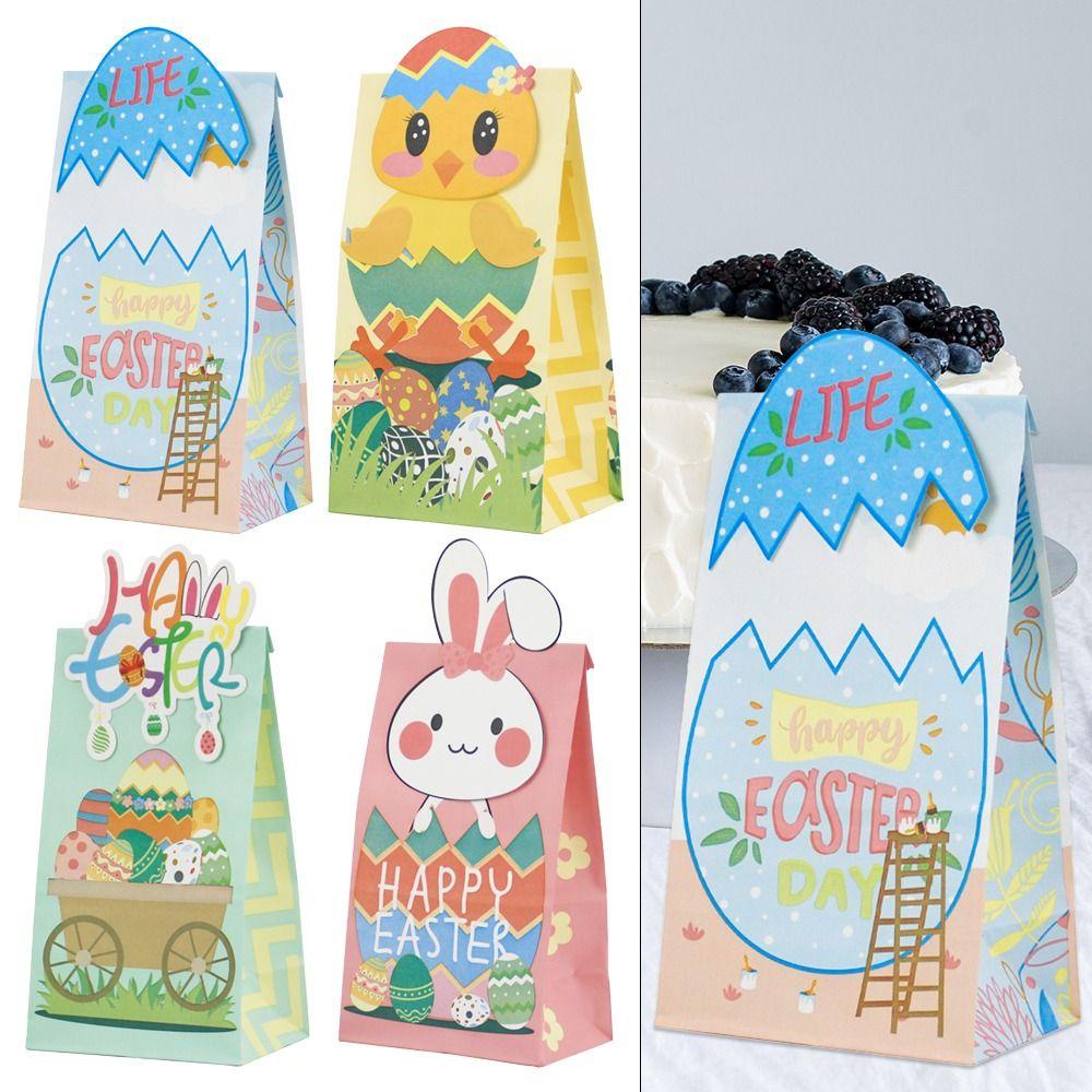 CHOOKEY Bộ 24 Túi Giấy Đựng Kẹo Hình Thỏ Phục Sinh Dễ Thương