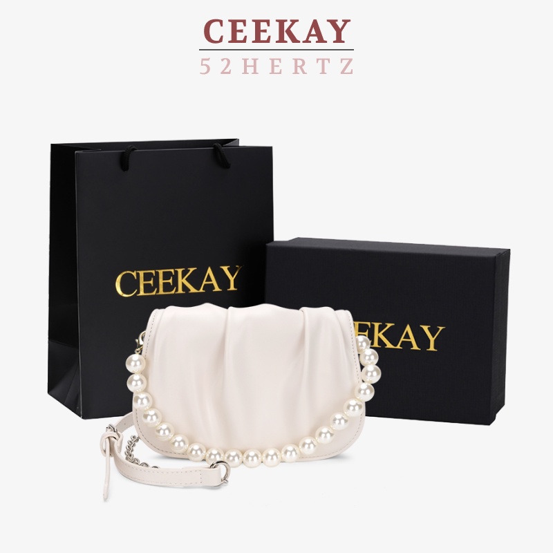 Túi xách nữ đeo khóa bấm quai ngọc mẫu mới 2023 (bag, túi đi dự tiệc) CEEKAY
