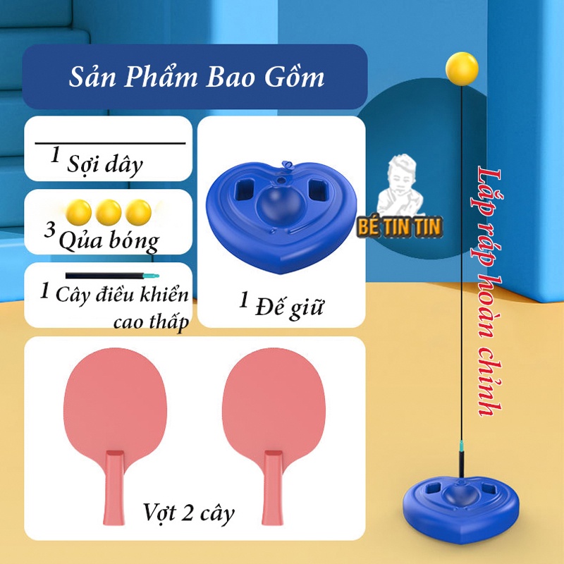 Bộ đôi vợt tennis và bộ đánh bóng bàn đồ chơi cho bé
