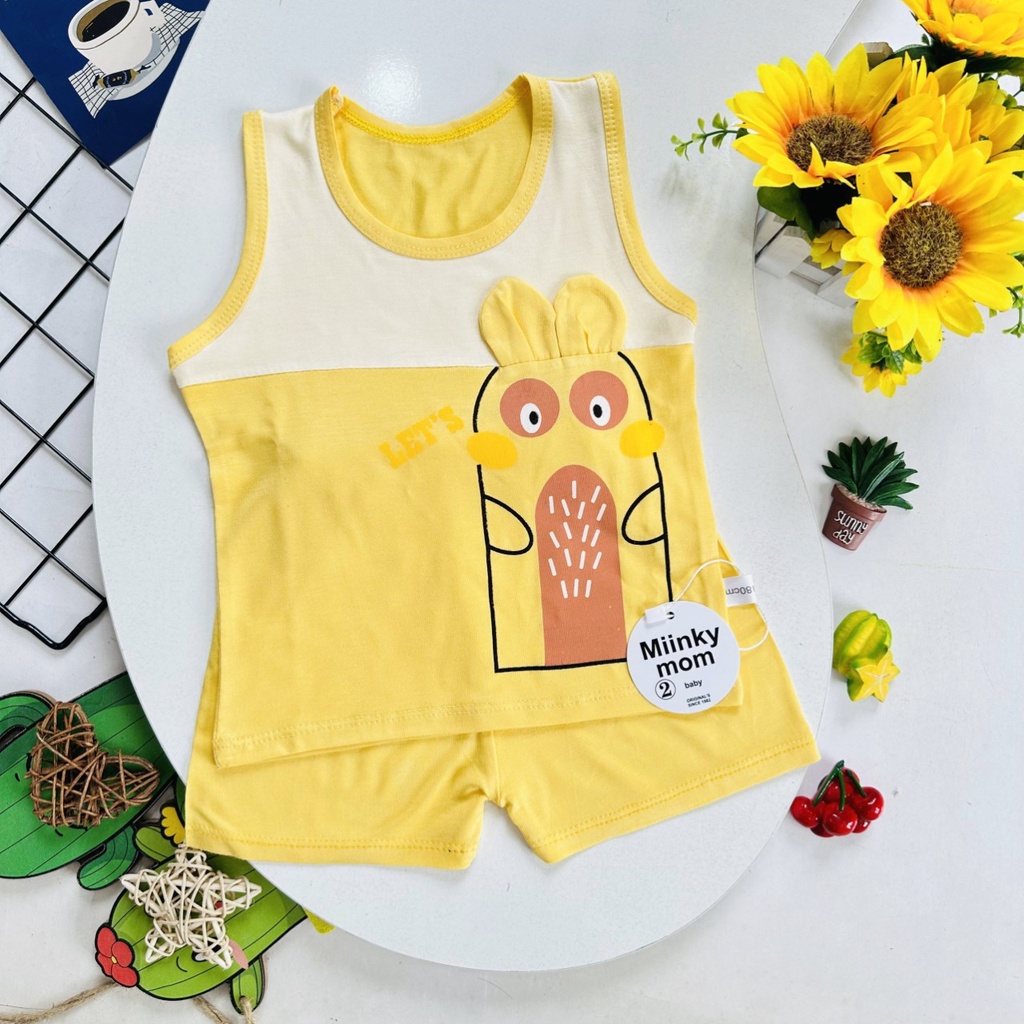 Bộ Ba Lỗ Bé Trai, Bé Gái Thun Lanh In Hình Đáng Yêu Từ Sơ Sinh đến 14kg - JKIDS